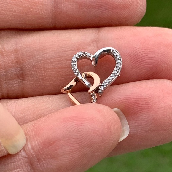 Kay jeweler silver rose gold Diamond heart pendant - Picture 5 of 5